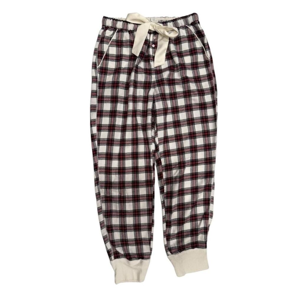 Mens Abercrombie & Fitch red plaid joggers pajama bottoms